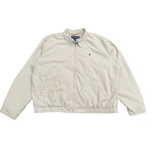 Vintage Polo Ralph Lauren Bi Swing Golf Bomber Jacket XXL Khaki Plaid Lined